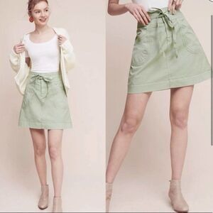 Anthropologie Pilcro And The Letterpress Utility A-line  Green Skirt